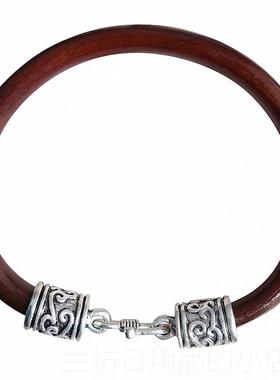 高档西藏然正品鸡藤手镯血女吊坠藏款男银铃铛镯情侣民族风木质饰
