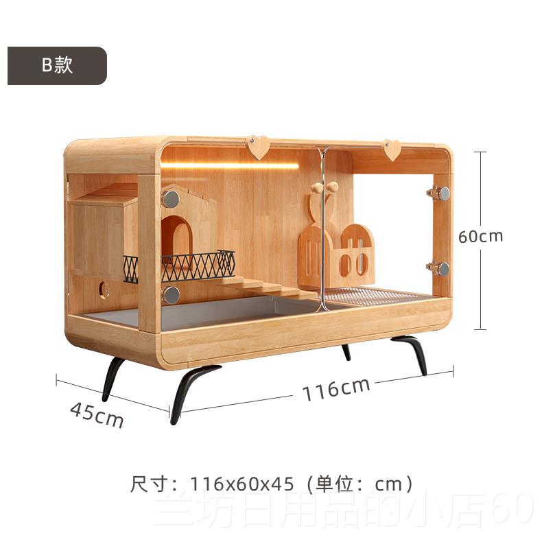 高档猫龙别墅玻璃透明端豪华高实木笼电子视柜笼金丝熊荷兰猪猫笼图片