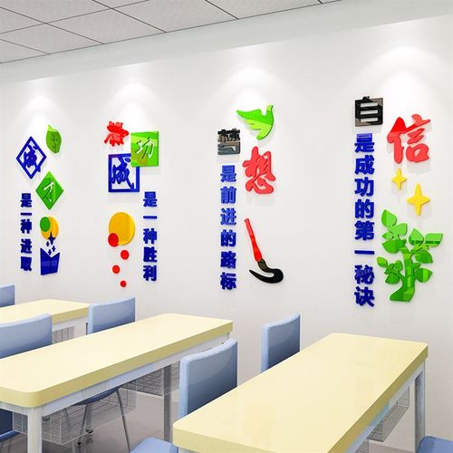 学校励志3d立体墙贴画班级教室图书馆文化背景墙布置标语贴纸装饰