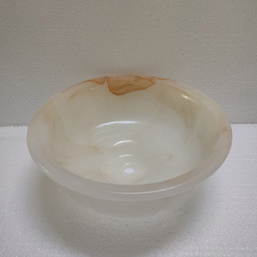 灯具配件仿玉石吊灯低下大碗托盘仿云石灯具下面的半圆玉石低托碗