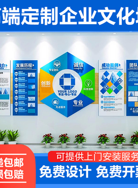 企业简介宣传背景墙面办公室装饰布置公司团队风采文化墙定制设计