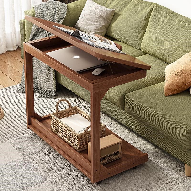 沙发边几边柜可移动小桌子带轮迷你茶几客厅小户型C型方角几茶台