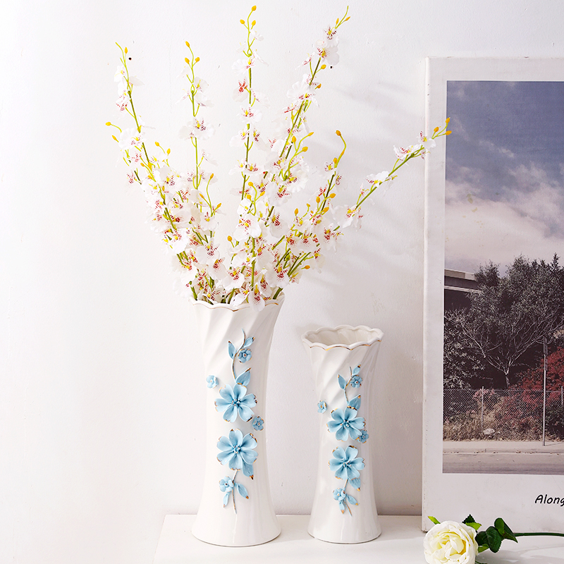 欧式陶瓷花瓶摆件现代简约新款装饰品插花干花水培餐桌家居客厅