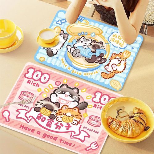 学生餐垫隔热垫防水防油免洗家用餐桌用防烫耐高温皮革高级感可爱