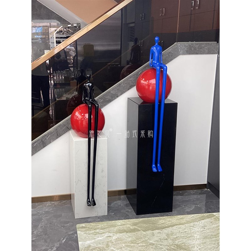 抽象长腿人物雕塑落地台摆件电视柜酒店大堂玄关商铺售楼处装饰品