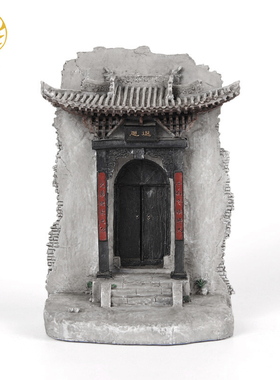 创意建筑模型中式古典门楼家居办公室桌面装饰品摆件山西特色礼品
