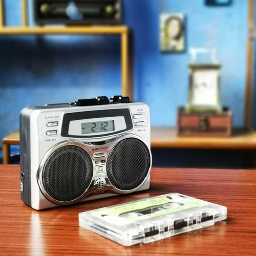 出欧美怀旧磁带机卡带机单放机收音机磁带随机听录音机双喇叭