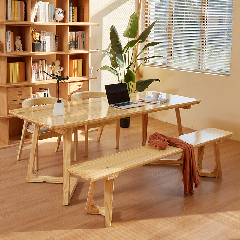现代简约客厅全实木大书桌工作台家用阅读洽谈桌学习桌长桌办公桌