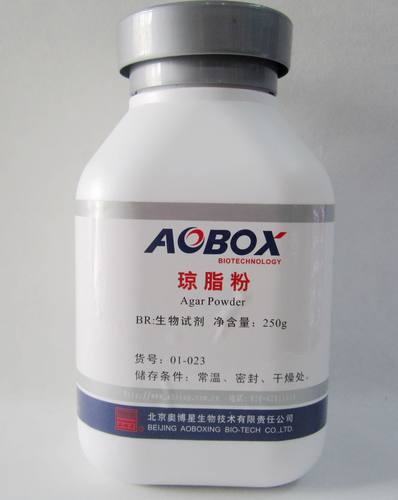北京奥博星 琼脂粉 生化试剂 BR 250g/瓶 微生物培养基
