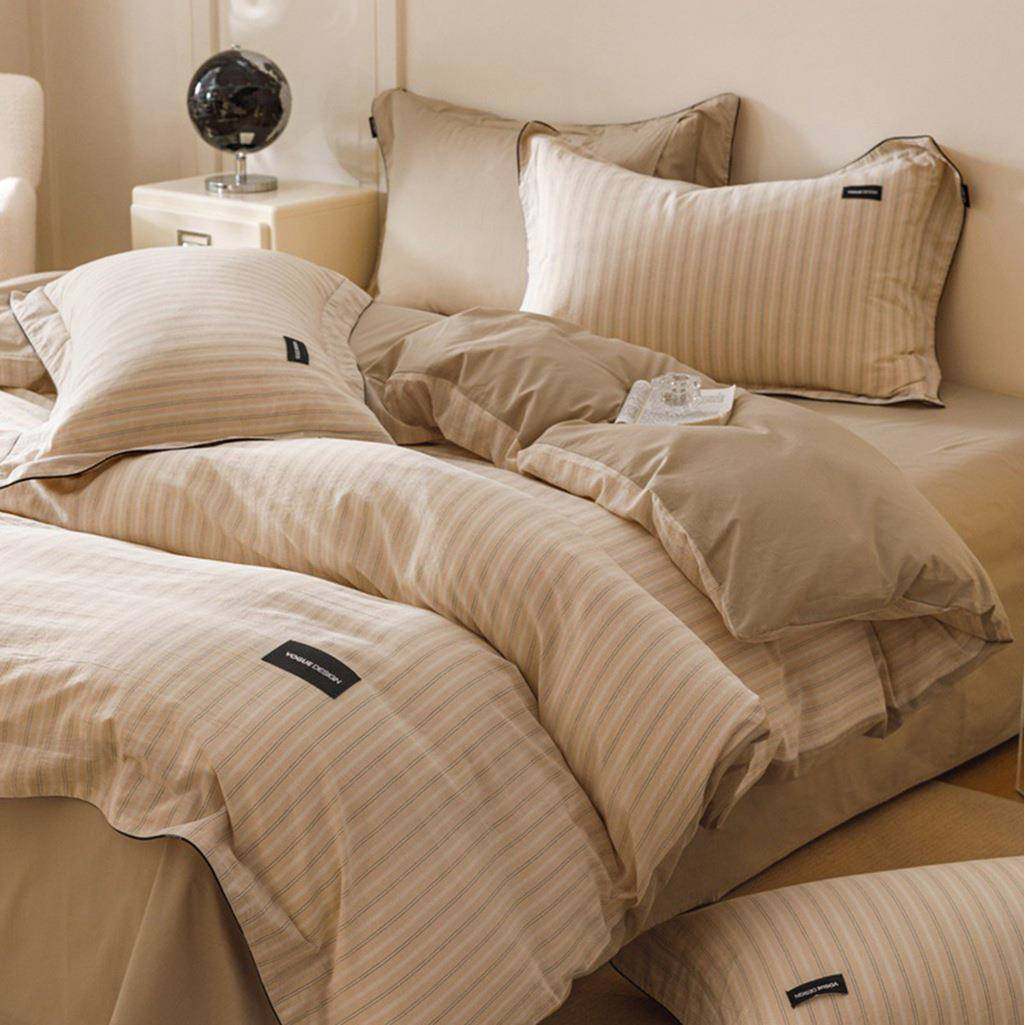 无印风色织全棉水洗棉嵌绳款四件套简约条纹格子纯棉床单被套床品,鲜花速递/花卉仿真/绿植园艺,割草机/草坪机,淘宝优惠券,粉丝福利购,淘宝优惠卷