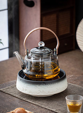 围聚煮茶炉电陶炉煮茶器玻璃壶小型家用静音小电磁炉网红围炉煮茶