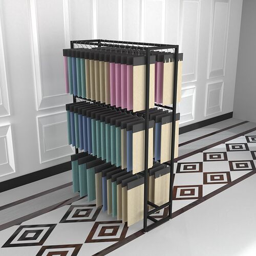 布料样品展示架双面皮革面料样板陈列架子家纺店展架样布吊卡货架