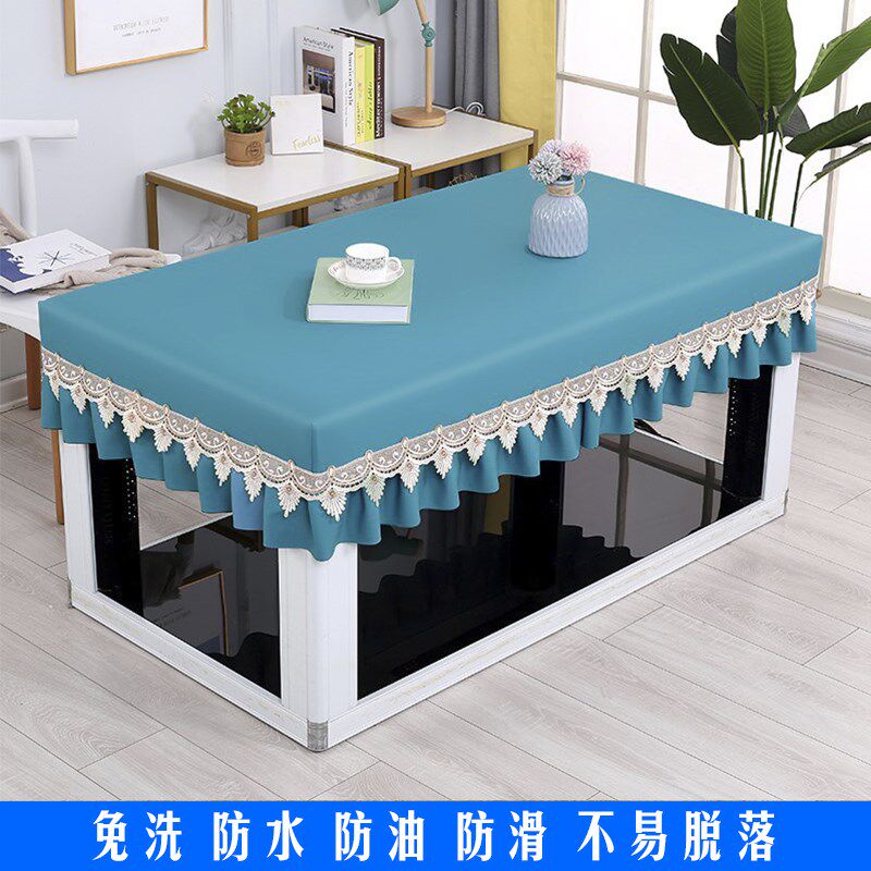 防水防油电炉罩烤火桌子罩套防烫电烤火炉子罩茶几皮罩桌布烤火罩