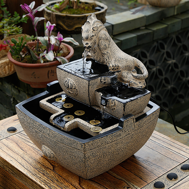 流水摆件茶室装饰办公室桌面前台循环水日进斗金店新居铺开业送礼,家居饰品,流水摆件,淘宝优惠券,粉丝福利购,淘宝优惠卷