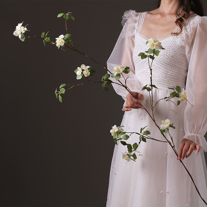 藤蔓仿真花杏花客厅实体店软装假花装饰室内空间枯藤摆件摄影道具