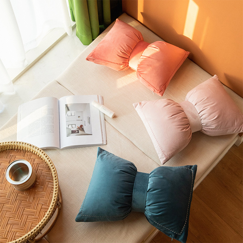 蝴蝶结抱枕客厅沙发靠垫汽车腰垫办公室午休靠枕飘窗卧室床头靠背