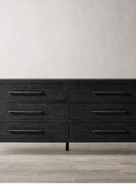 RH法式乡村复古实木仿古做旧抽屉六斗柜卧室客厅收纳储物柜餐边柜