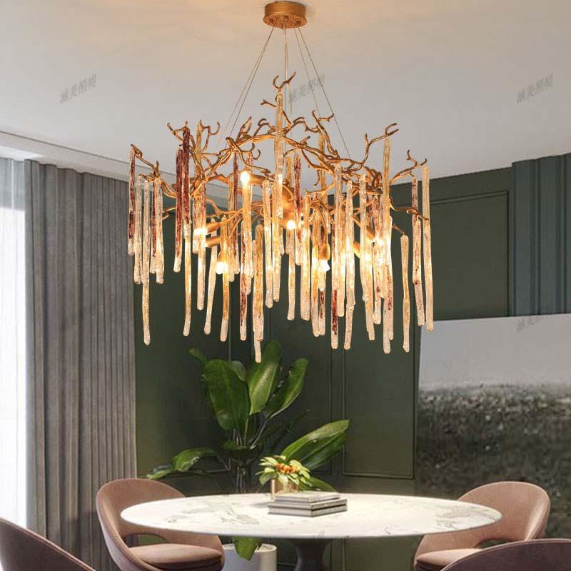 轻奢客厅吊灯餐厅灯大堂吧台灯饰LED水晶灯具售楼部大厅别墅灯饰