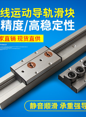内置双轴心直线导轨滑块机械高速静音工业滑轨铝型材SGR15N轨道