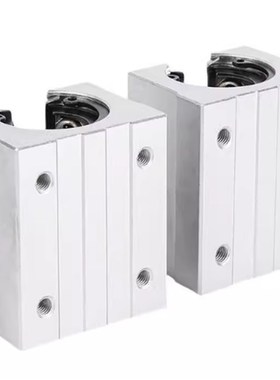 加长滑块圆导轨KRBR/KRBRL12 16 20 25 30L带座直线轴承 开放式