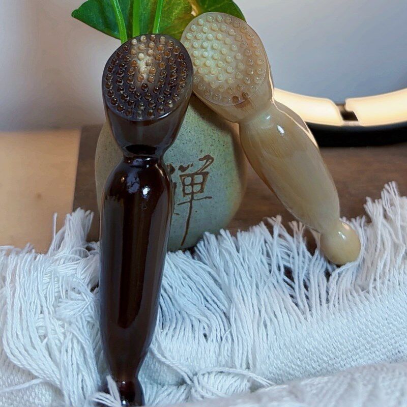 天然牛角洗脸刷黑头刷粉刺刷拨筋点穴面部清洁穴位按摩