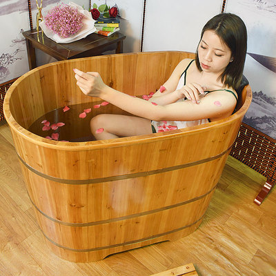 木桶浴桶浴缸洗澡泡澡大人香杉木木质熏蒸沐浴桶木浴盆泡澡桶家用
