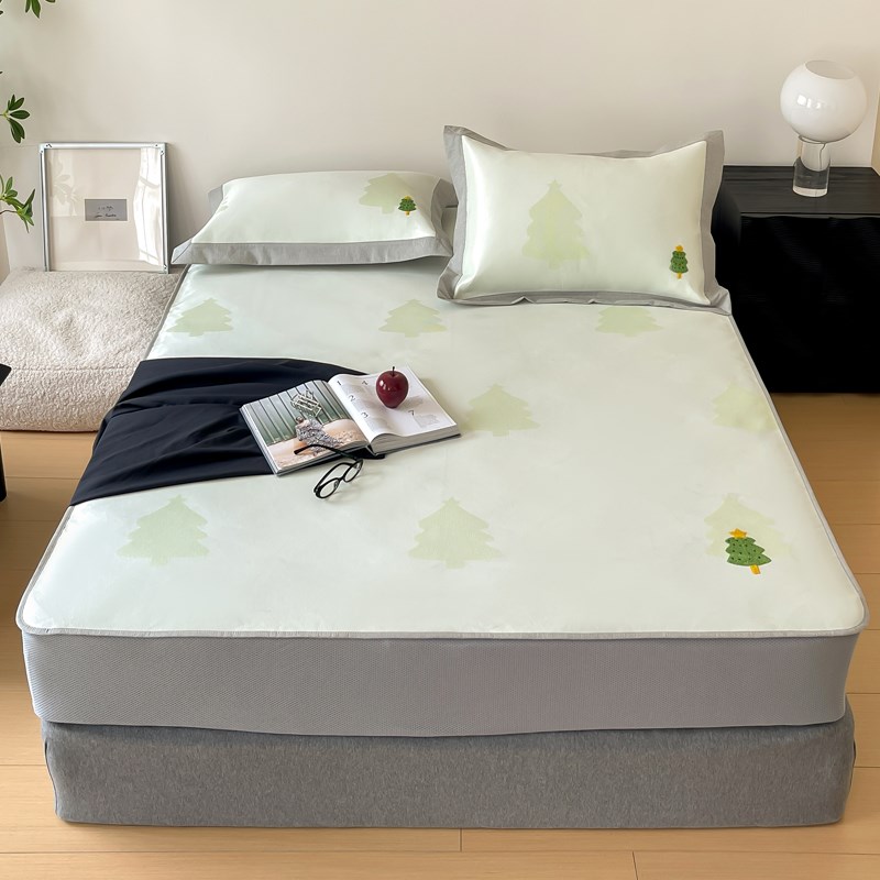 类毛巾绣~韩系设计师丨900D超细高精密冰藤冰丝凉席三件款席子