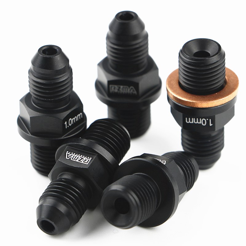 多用途直通油口刹车上泵卡钳油管螺丝7075铝合金8/3英制转公制1.0