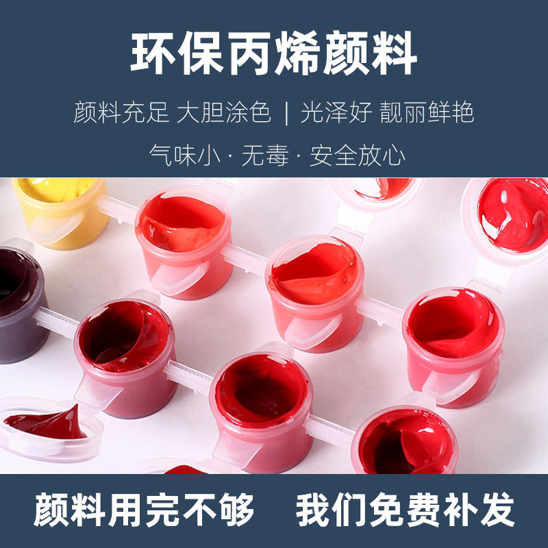 数字油画diy填充治愈飞屋环游记手绘涂色丙烯画手工填色油彩画画