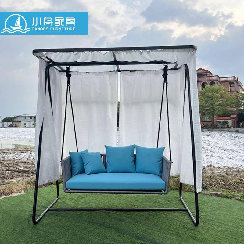 海边度假村户外秋千吊篮民宿花园 室外吊椅 露天防晒网红绳编秋千