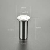 304不锈钢防尘器暗装 门栓插销防尘筒防盗门插销子母门天地插孔塞