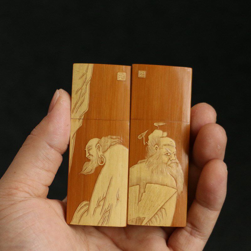 玉竹留青牙签盒东阳名家戚挺飞本工纯属个精工留青雕刻工艺文玩竹