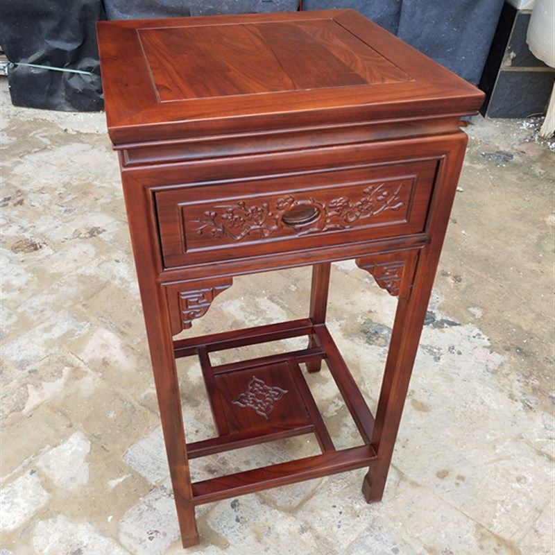 实木沙发边几角几带抽屉中式盆景架客厅吊篮花架奇石架小型鱼缸架