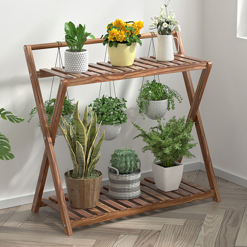 花架子实木室内多层阳台装饰客厅置物花盆栽架绿萝多肉吊篮落地式