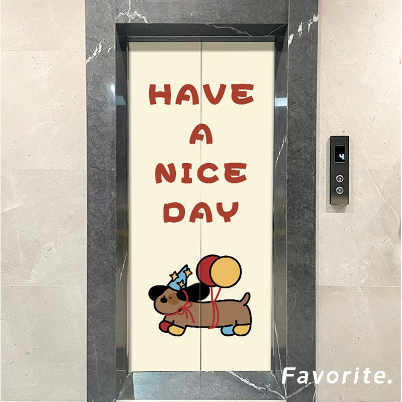 开门见喜新年电梯贴纸可推拉门贴墙贴自粘防水防潮墙上遮丑贴画