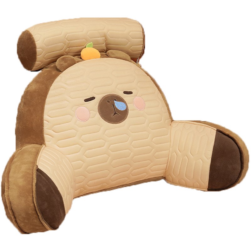 卡皮巴拉冰丝乳胶床头靠垫软包靠背沙发抱枕护腰垫孕妇床上枕头夏