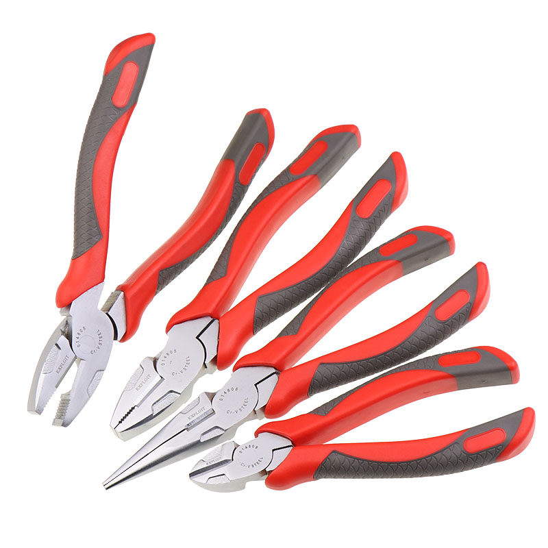 开拓 镀镍尖嘴钳/斜嘴钳斜口钳/钢丝钳 家用断线钳老虎钳