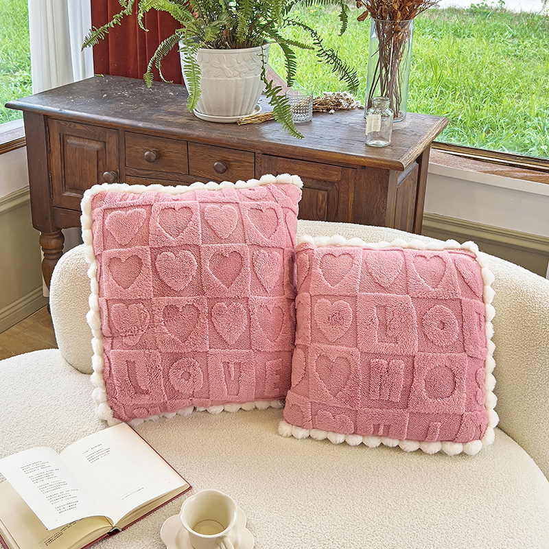 午睡车载抱枕被简约现代纯色加厚秋冬糖果色毛绒靠垫枕头被沙发被