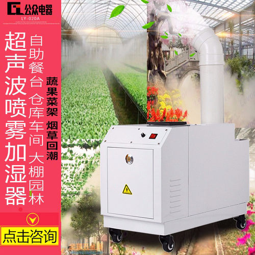 工业超声波加湿器喷雾消毒火锅加湿机大型车间蔬菜保鲜烤烟回潮机