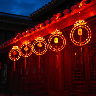 新年红灯笼挂灯门庭装饰彩灯闪灯串灯春节布置家用过年防水氛围灯