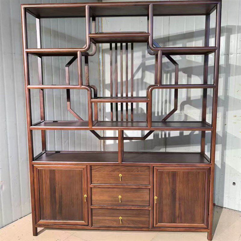 全实木清云博古架多宝阁展示柜玄关隔断柜茶叶储存柜古董展示架子