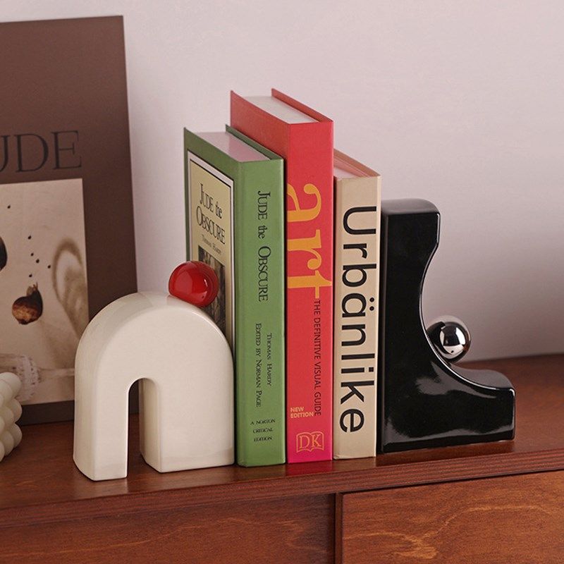 中古风异形陶瓷书挡摆件家居客厅酒柜电视柜设计感书桌装饰书立,家居饰品,桌面摆件,淘宝优惠券,粉丝福利购,淘宝优惠卷