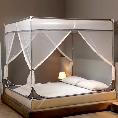 2021年新款儿童防摔蚊帐家用宝宝全封闭拉链固定支架加密加厚加粗