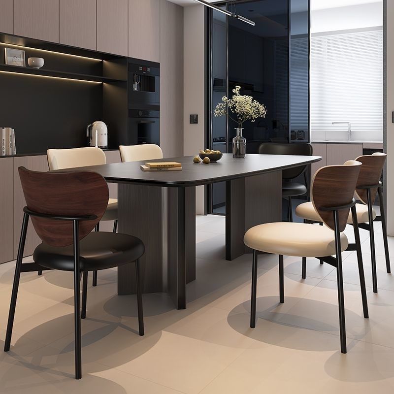 石板餐桌现代极简主义客厅家庭小公寓不锈钢矩形意大利轻豪华黑色,住宅家具,板木餐桌,淘宝优惠券,粉丝福利购,淘宝优惠卷