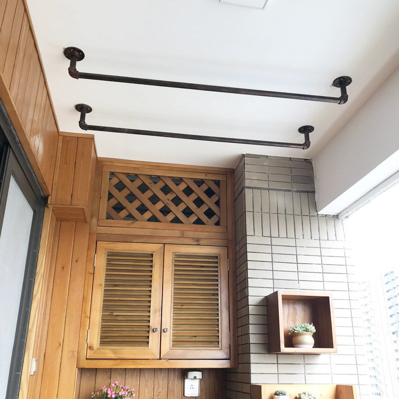 加厚阳台晾衣杆单杆顶装挂衣杆固定打孔衣架子晒衣架窗晒衣杆水管,收纳整理,晾晒杆,淘宝优惠券,粉丝福利购,淘宝优惠卷