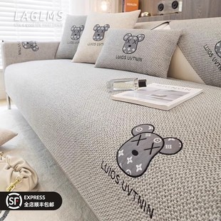 棉麻沙发垫四季通用高端亚麻布艺防滑坐垫子皮沙发专用套罩盖布巾