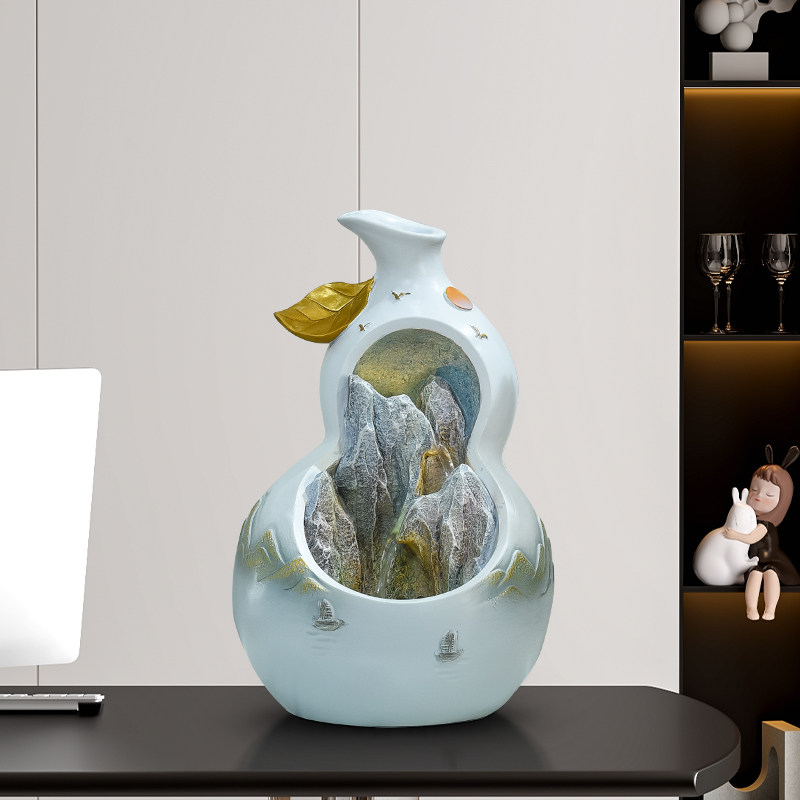 国潮风葫芦流水喷泉摆件客厅玄关电视柜装饰乔迁新居开业送礼,家居饰品,国学摆件,淘宝优惠券,粉丝福利购,淘宝优惠卷