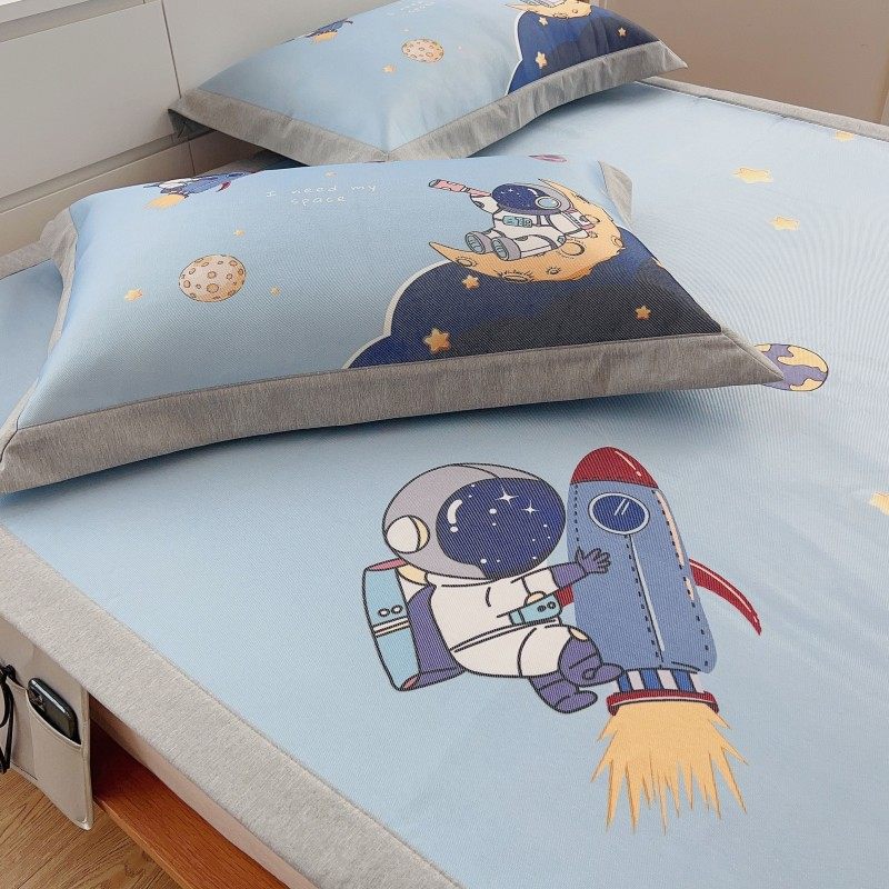 宇航员A类儿童冰丝凉席三件套卡通夏季可水洗空调席床笠款1.5,床上用品,冰丝席,淘宝优惠券,粉丝福利购,淘宝优惠卷