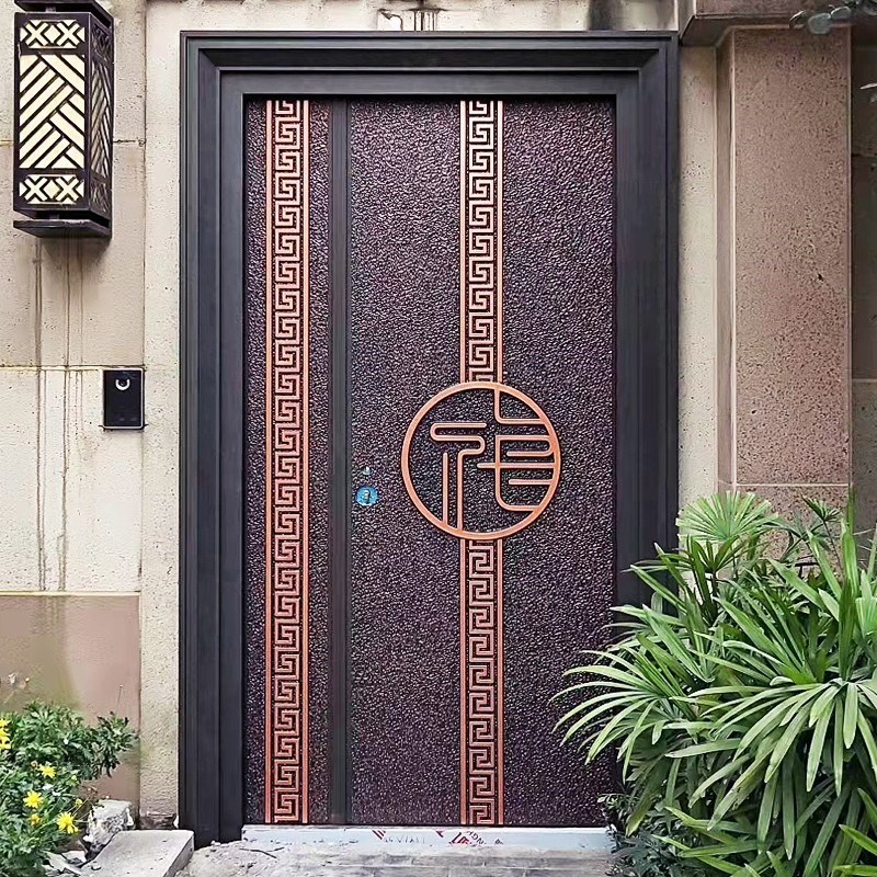 商品房防爆铸铝门别墅防盗入户门定制仿铜门精雕铸铝门大门进户门