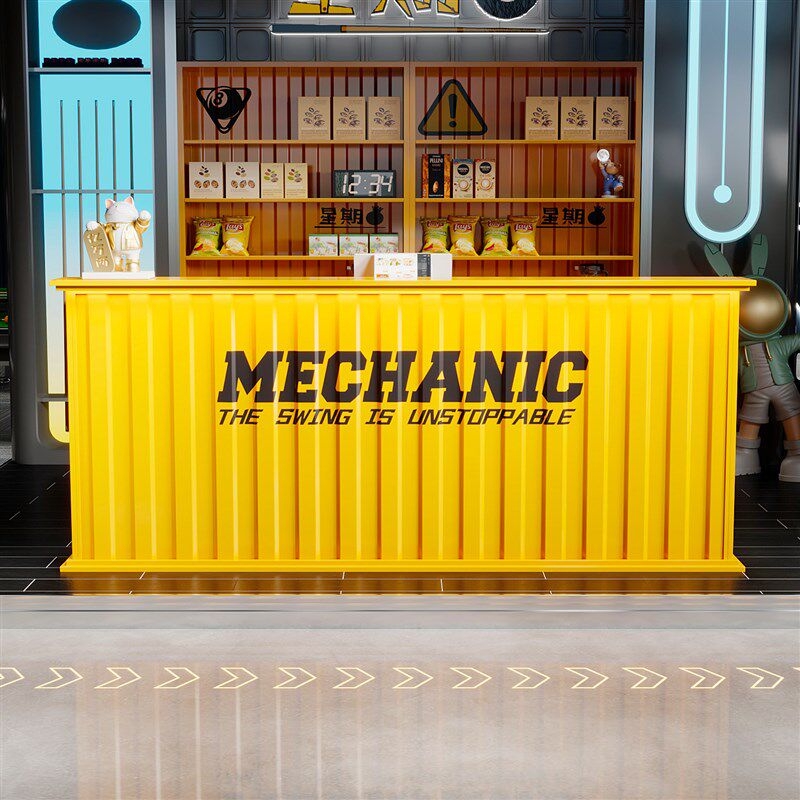 工业风收银台前台接待台商用吧台咖啡厅餐饮店健身房酒吧店铺柜台